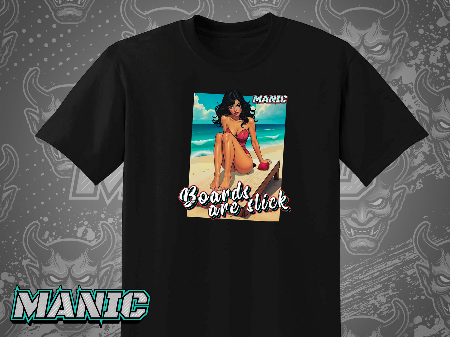 MANIC "BOARDS ARE SLICK" TSHIRT